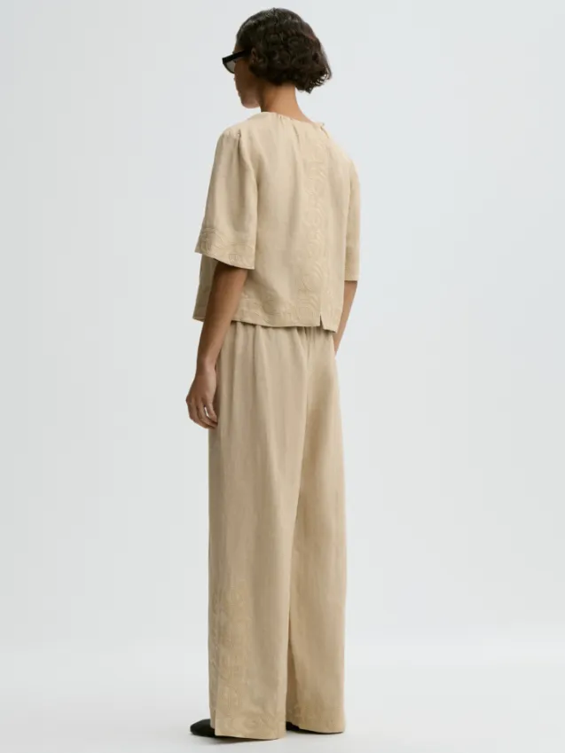 Marian Linen Top Old Beige