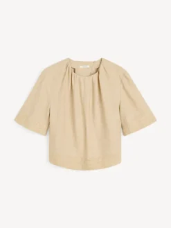 Marian Linen Top Old Beige