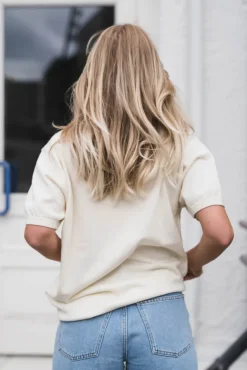 Marin Pocket Logo Knit Cream