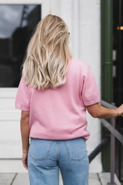 Marin Pocket Logo Knit Pink