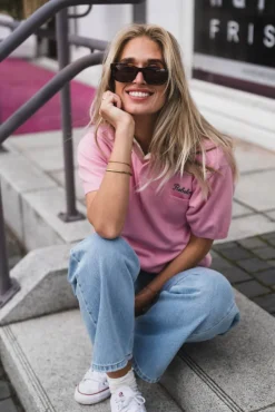 Marin Pocket Logo Knit Pink