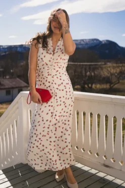 Maris Flower Dress Offwhite