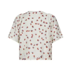 Maris Flower SS V-Shirt Offwhite