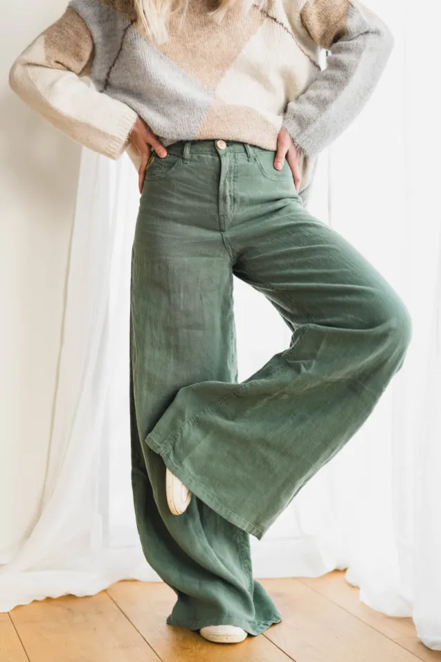 Marlene Linen Summer Dark Ivy