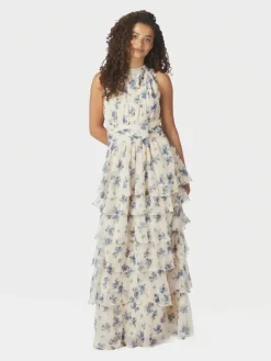 Marli Amazing Chiffon Rose Dress Light Blue