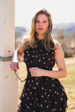 Marli Big Dot Dress Brown