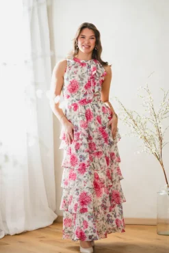 Marli Big Flower Dress Creme