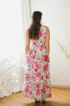 Marli Big Flower Dress Creme