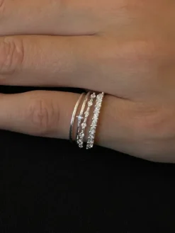 Marquise Stacker Ring Silver
