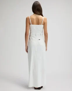 Maxi Denim Dress Powder White