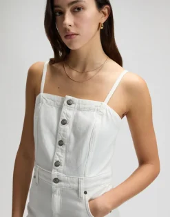 Maxi Denim Dress Powder White