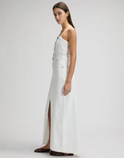 Maxi Denim Dress Powder White
