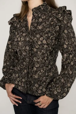 Maya Blouse Beige Botanic