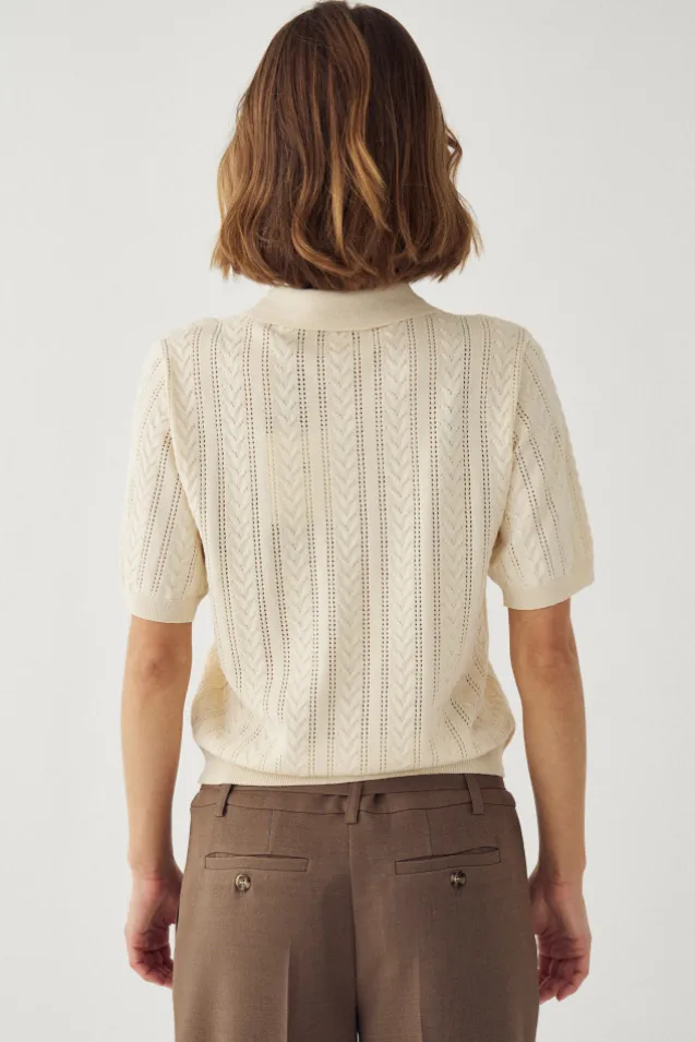 Mecca Knit Polo Ivory