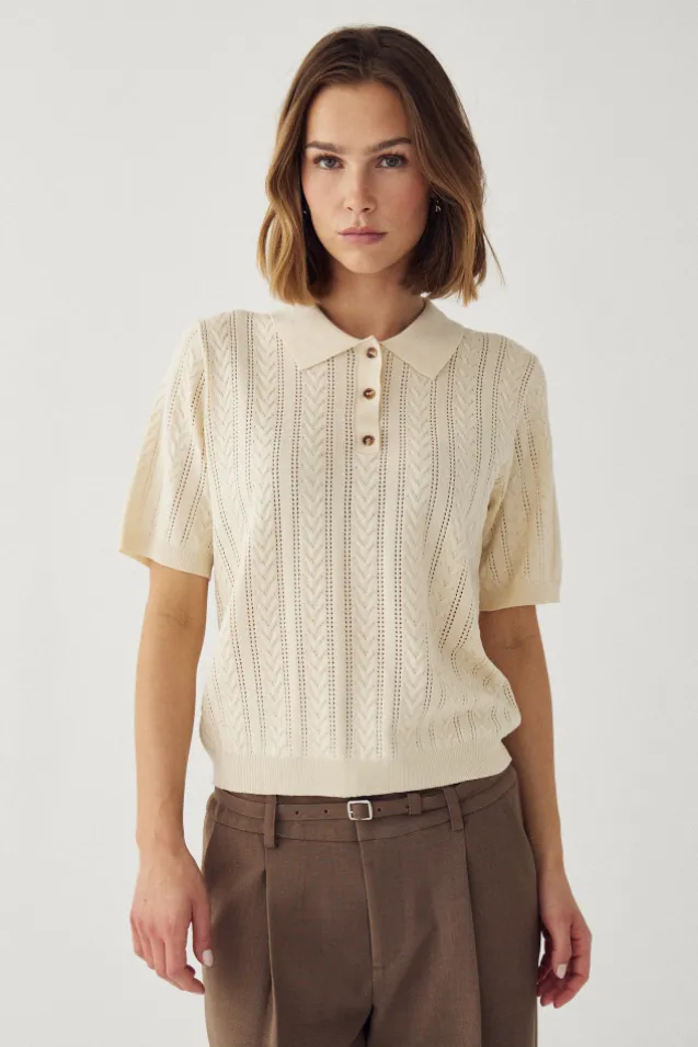 Mecca Knit Polo Ivory