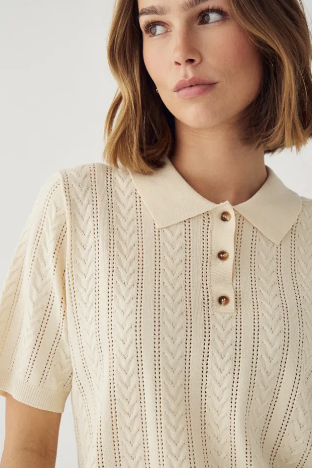 Mecca Knit Polo Ivory