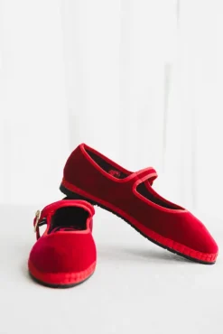Mellark Mary Jane Velvet Red