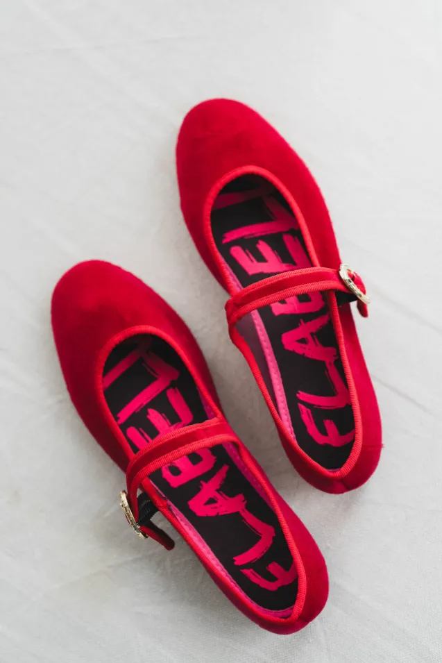 Mellark Mary Jane Velvet Red