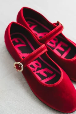 Mellark Mary Jane Velvet Red