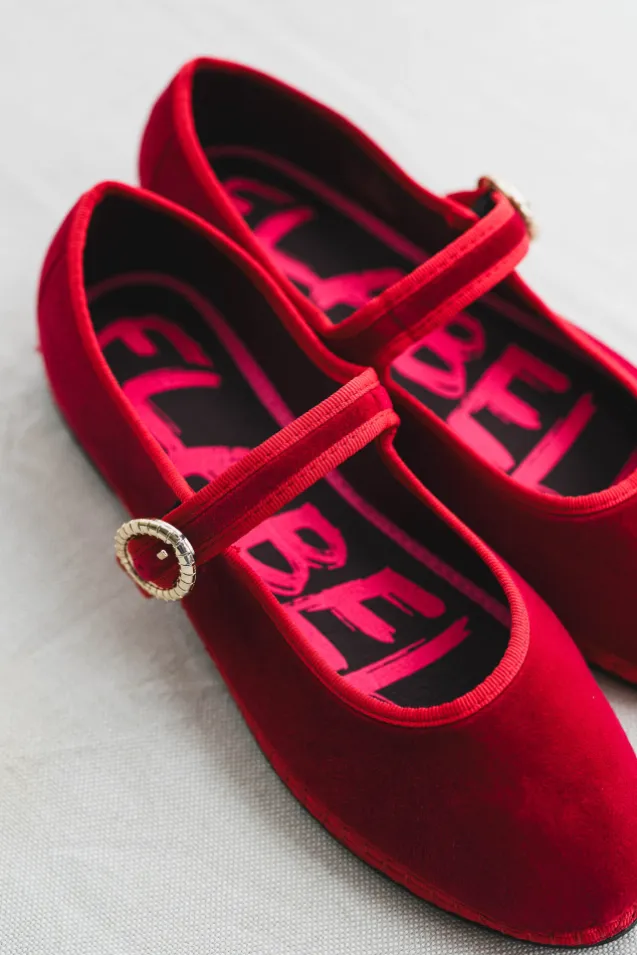 Mellark Mary Jane Velvet Red