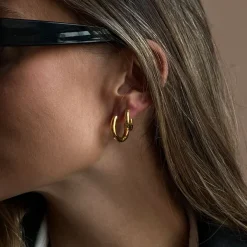 Midi Tube Hoops Gold