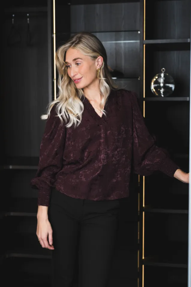 Miko V-Blouse Plum