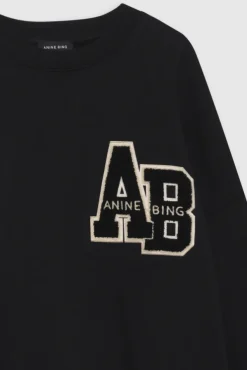 Miles Oversized Sweatshirt Letterman Black