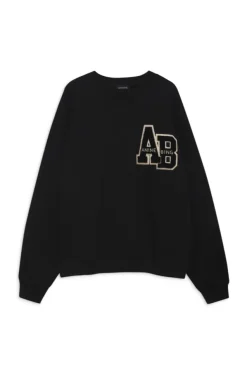 Miles Oversized Sweatshirt Letterman Black