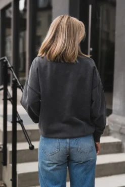 Miles Sweatshirt Anine Bing Leopard Washed Black