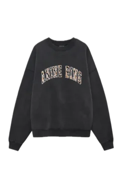 Miles Sweatshirt Anine Bing Leopard Washed Black