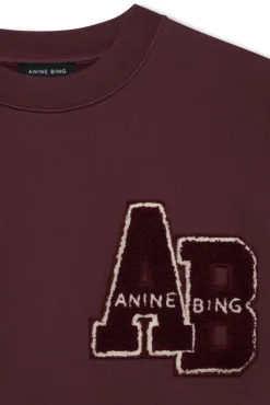 Miles Sweatshirt Letterman Fig Burgundy