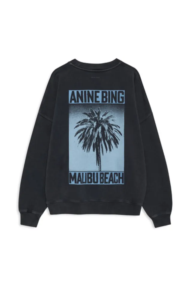 Miles Sweatshirt Palm Washed Black