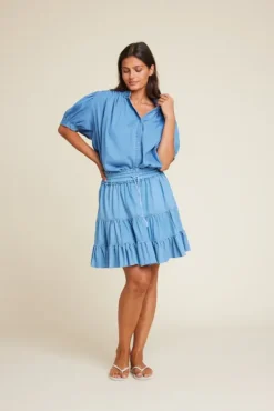 Milly Tencel Top Denim