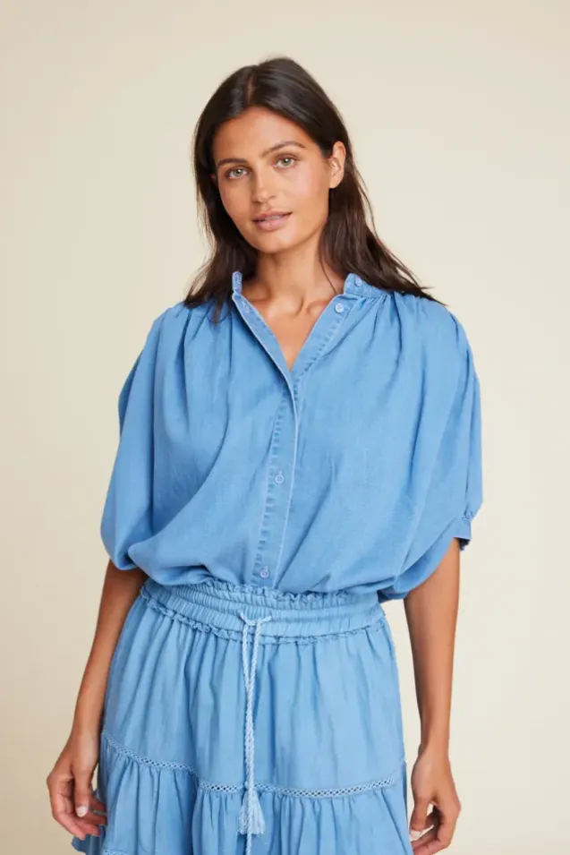 Milly Tencel Top Denim