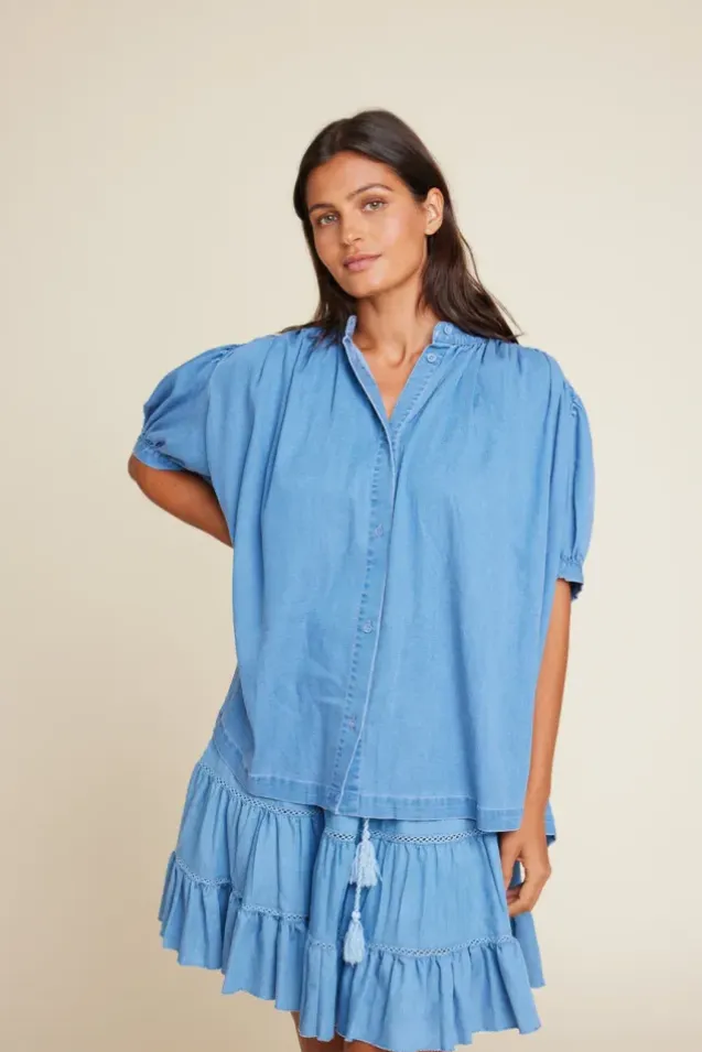 Milly Tencel Top Denim