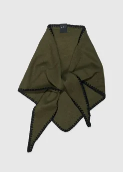 Mina Stitched Merino Scarf Army