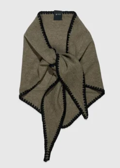 Mina Stitched Merino Scarf Wood