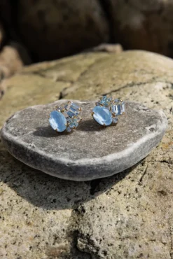 Mini Carolina Earrings Gold Sky Combo