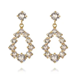 Mini Delia Earrings Gold Crystal