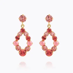 Mini Delia Earrings Gold Light Coral Combo