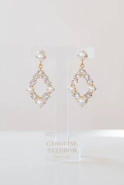 Mini Delia Earrings Gold Pearl/Crystal