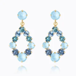Mini Delia Earrings Gold Sky Combo