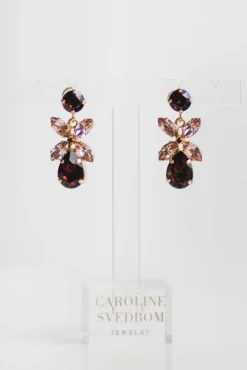 Mini Dione Earrings Gold Burgundy/Vintage Rose