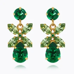 Mini Dione Earrings Gold Majestic Green Combo