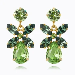 Mini Dione Earrings Gold Peridot/Erinite