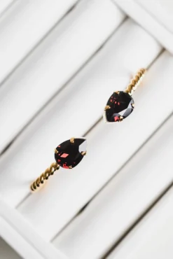 Mini Drop Bracelet Gold Burgundy