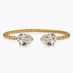 Mini Drop Bracelet Gold Crystal