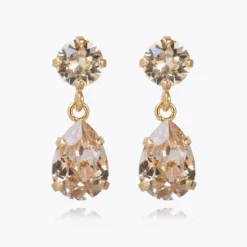 Mini Drop Earrings Gold Silk