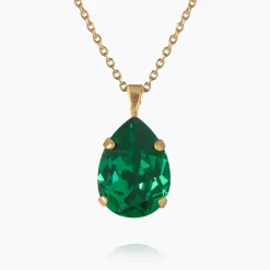 Mini Drop Necklace Gold Majestic Green