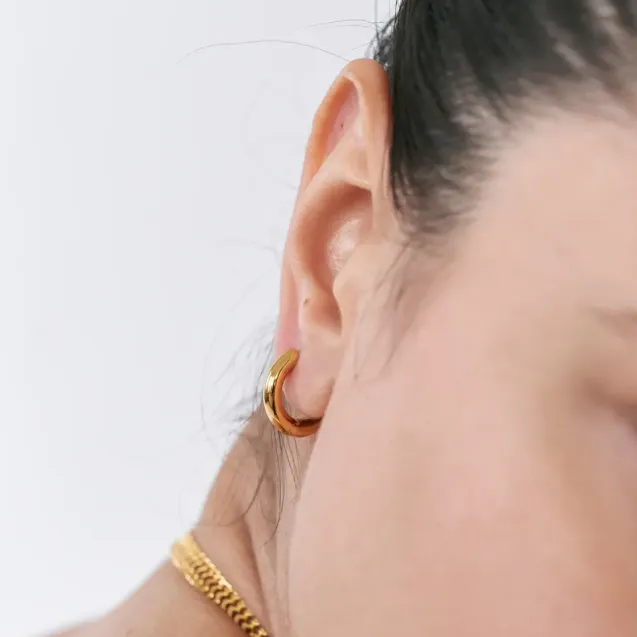 Mini Tube Hoops Gold